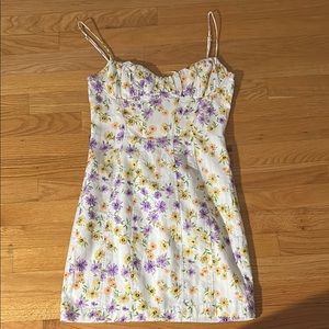 Zara White and Yellow Mini Sundress